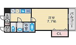 Luxe江坂北 1Kの間取図画像