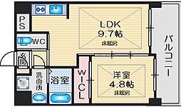 ノルデンハイム江坂3 1LDKの間取図画像