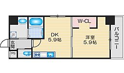 CamPanioEsaka 1DKの間取図画像