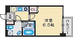 アスール江坂3rd ワンルームの間取図画像