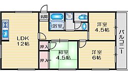 村崎マンション 3LDKの間取図画像