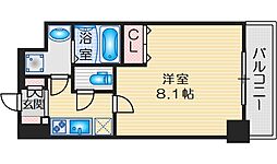 プレサンスOSAKA江坂 1Kの間取図画像