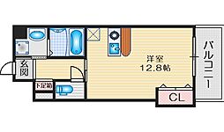 パストラーレ江坂 ワンルームの間取図画像