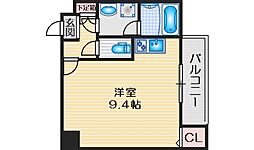フレール江坂公園 ワンルームの間取図画像