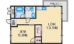 シルバーハイツ 1LDKの間取図画像