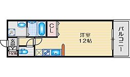 ニッケノーブルハイツ江坂 ワンルームの間取図画像