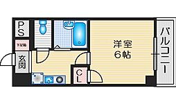 パインコート江坂2 1Kの間取図画像
