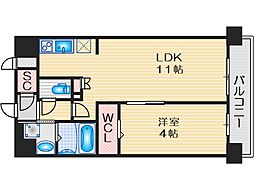 RIVIEREESAKA江の木公園 1LDKの間取図画像