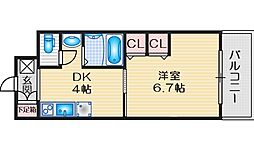第15関根マンション 1DKの間取図画像