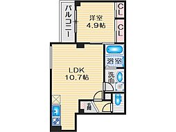 Raffine朝日が丘町 1LDKの間取図画像
