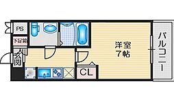 アリビオ江坂南金田 1Kの間取図画像