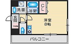 K・緑地 ワンルームの間取図画像