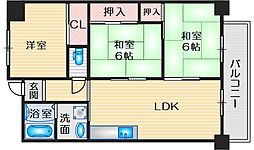 ハイム矢納 3LDKの間取図画像
