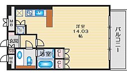エデラカーサ ワンルームの間取図画像