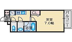 プレサンス江坂クォーレ 1Kの間取図画像