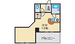 江坂東OMパレス ワンルームの間取図画像