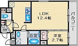 フレール江坂レジデンシャル 1LDKの間取図画像