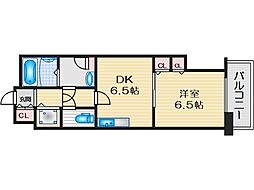 シティコート豊中二葉町 1DKの間取図画像