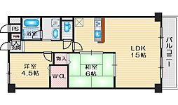 北大阪ハイツ 2LDKの間取図画像