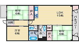 桃山台グランドマンションD-3棟 3LDKの間取図画像