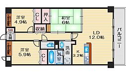 サンスーシ南千里 3LDKの間取図画像