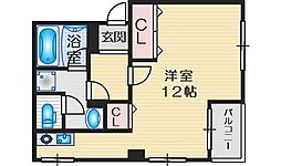 ソレイユ関大前 ワンルームの間取図画像