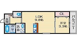 ココングランジュール吹田垂水町 1LDKの間取図画像