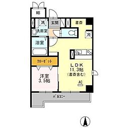 ラウレア 1LDKの間取図画像