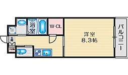 ExcellentKishibe 1Kの間取図画像