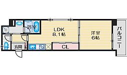 サンレムート江坂east 1LDKの間取図画像