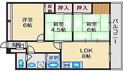 豊中スカイハイツ 3LDKの間取図画像