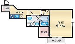 ウェストコート ワンルームの間取図画像