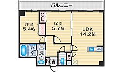 バリューコート弐番館 2LDKの間取図画像