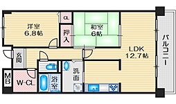 サンシャイン江坂 2LDKの間取図画像