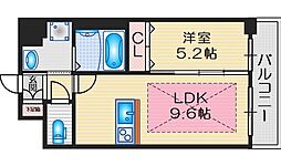 ディームス江坂 1LDKの間取図画像