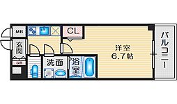 MAXIVCROS江坂 1Kの間取図画像
