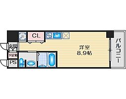 GlenparkEsaka2 ワンルームの間取図画像