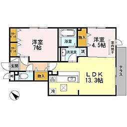 SUNSQUARE千里万博 2LDKの間取図画像