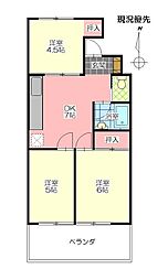 福原富士見第2ビル 3DKの間取図画像