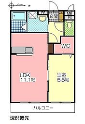 プレジャー希 1LDKの間取図画像