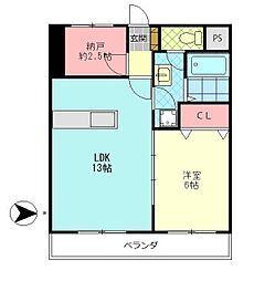 舞鶴Apartment 1階1SLDKの間取り