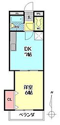 シティタウン久永No.3 1DKの間取図画像