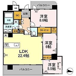 ParkAvenueEAST 3LDKの間取図画像