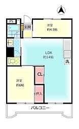 サニーコート三川 2LDKの間取図画像