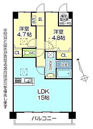 ルネス中野 2LDKの間取図画像