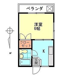 コーポSoga 1Kの間取図画像