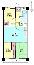 日生ロイヤルマンション上宗方 3LDKの間取図画像