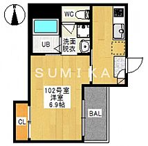 REGALEST 奥田中央I  ｜ 岡山県岡山市北区奥田2丁目（賃貸アパート1K・1階・25.91㎡） その2