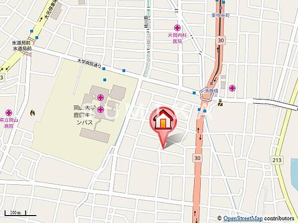 ラフィネ医大東 ｜岡山県岡山市北区清輝橋3丁目(賃貸マンション2K・3階・40.81㎡)の写真 その17