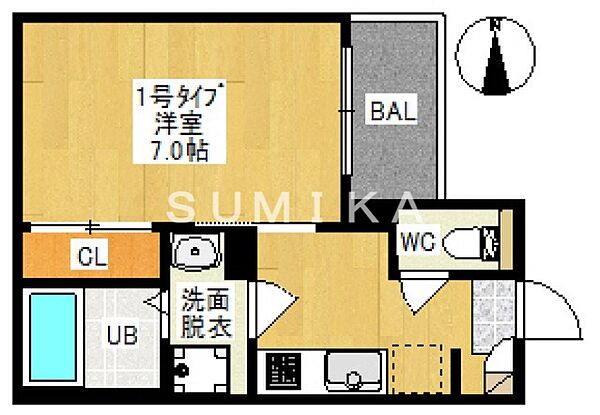 REGALEST 上中野 ｜岡山県岡山市北区上中野2丁目(賃貸アパート1K・1階・25.84㎡)の写真 その2